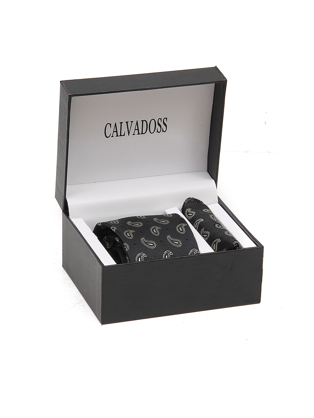 

Calvadoss Men Self-Design Accessory Gift Set, Black