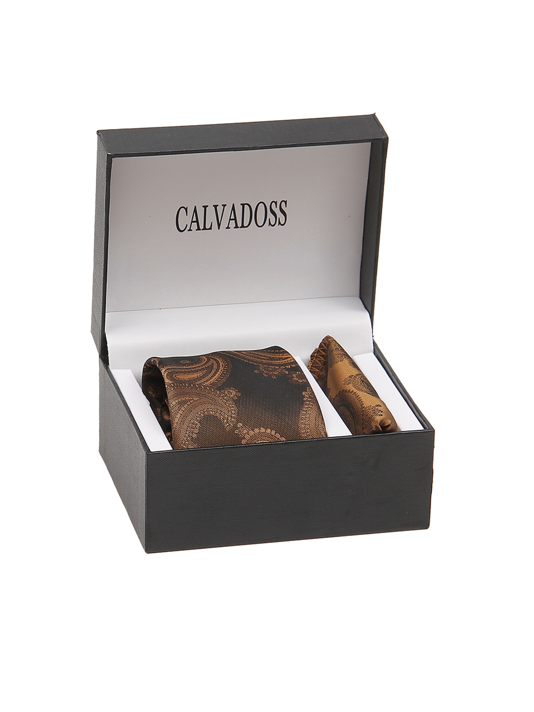 

Calvadoss Men Printed Accessory Gift Set, Brown