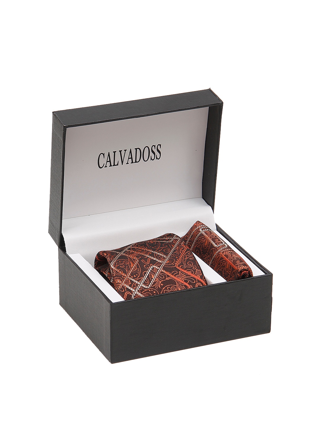 

Calvadoss Men Self-Design Accessory Gift Set, Rust