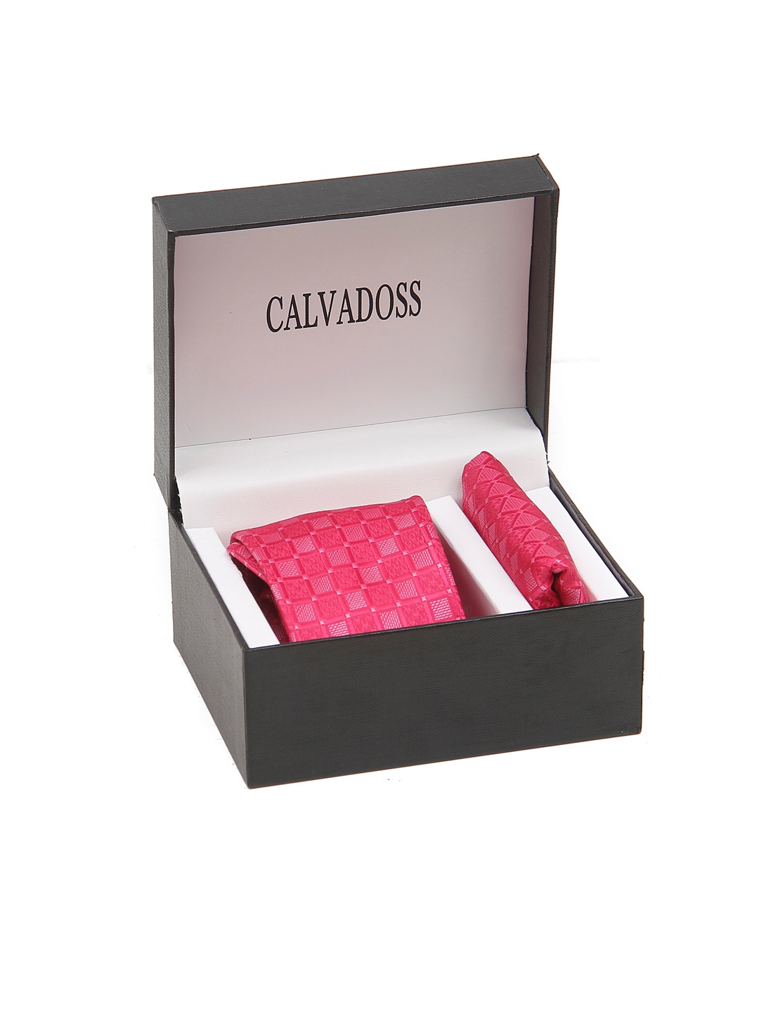

Calvadoss Men Checked Accessory Gift Set, Magenta