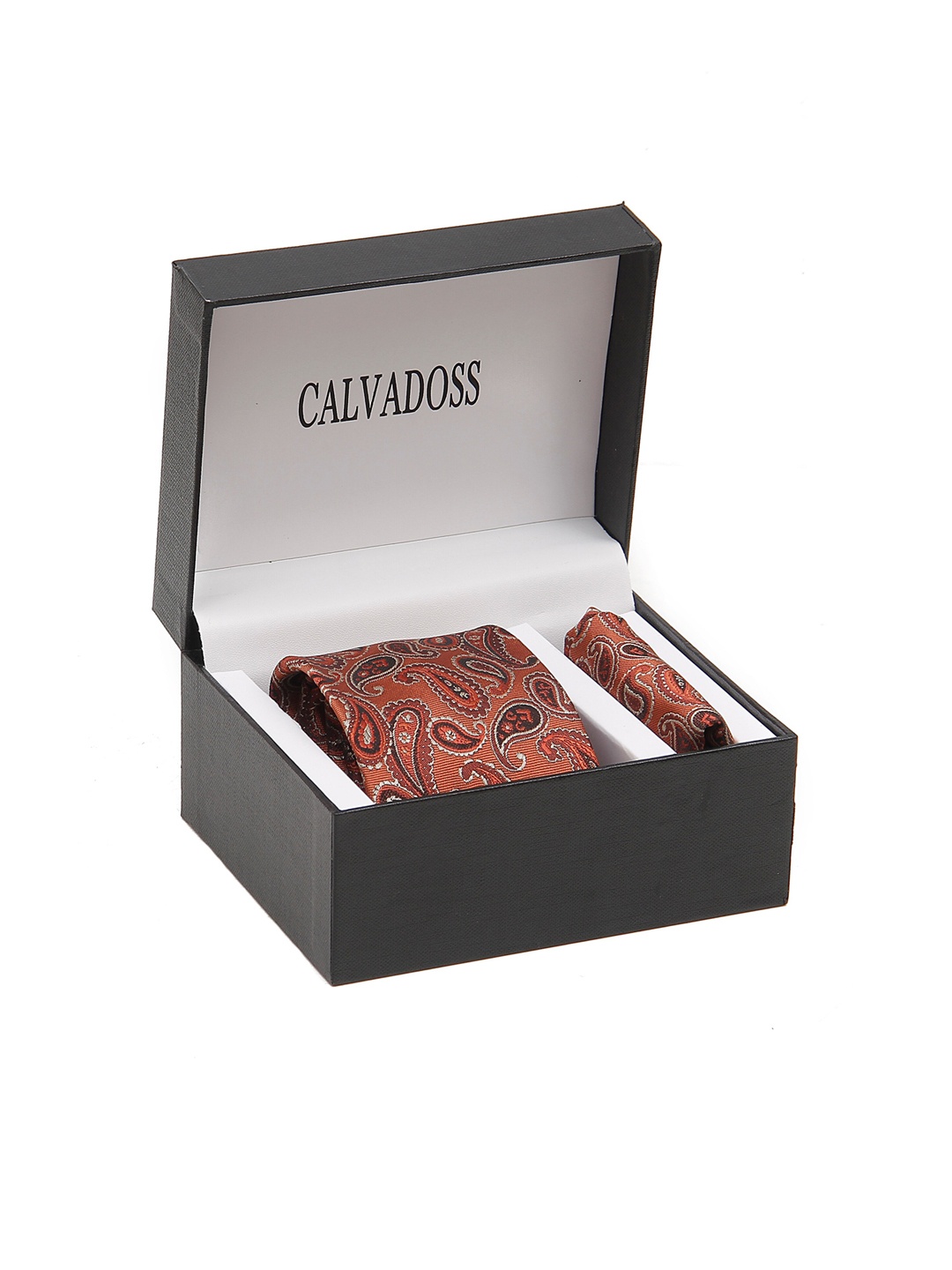 

Calvadoss Men Printed Accessory Gift Set, Rust