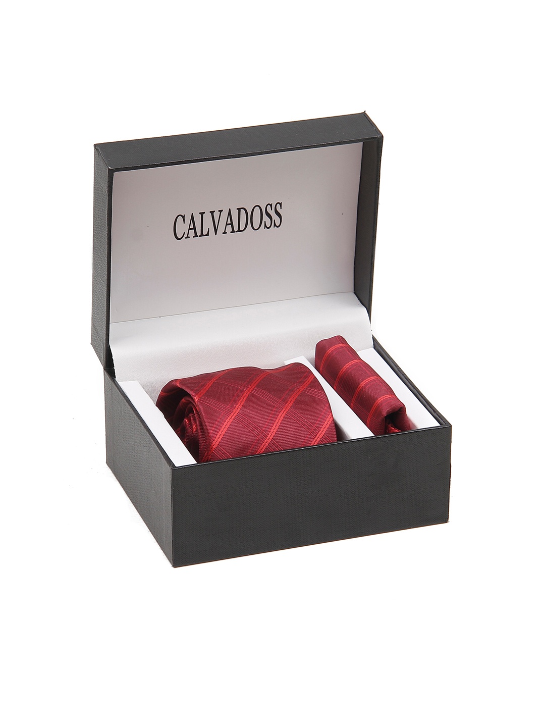 

Calvadoss Men Self-Design Accessory Gift Set, Maroon