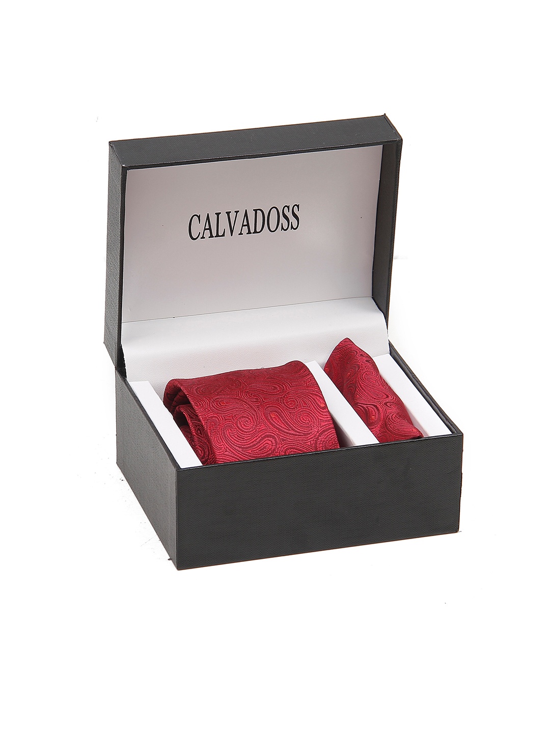 

Calvadoss Men Woven Design Accessory Gift Set, Red