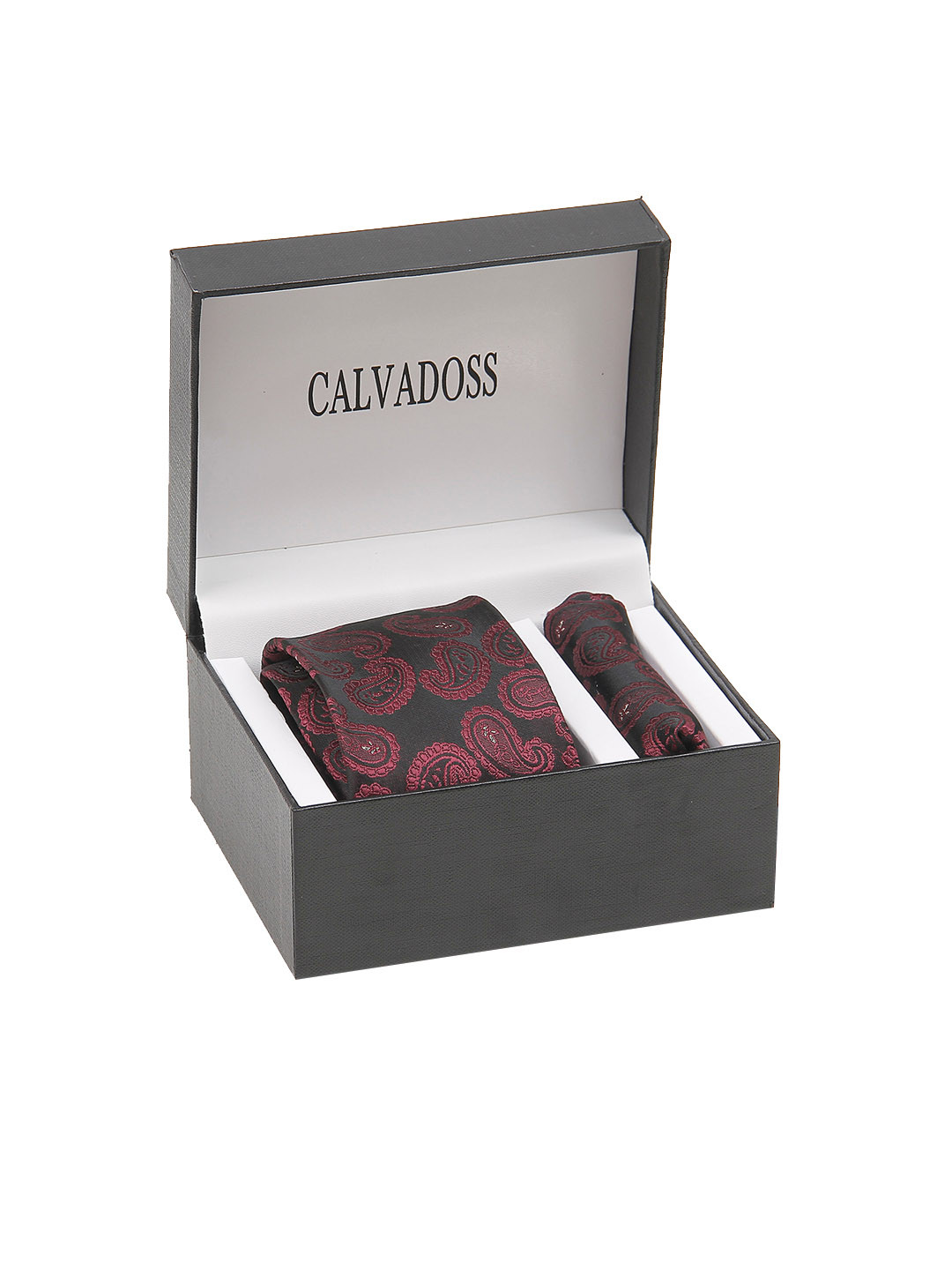 

Calvadoss Men Printed Accessory Gift Set, Maroon