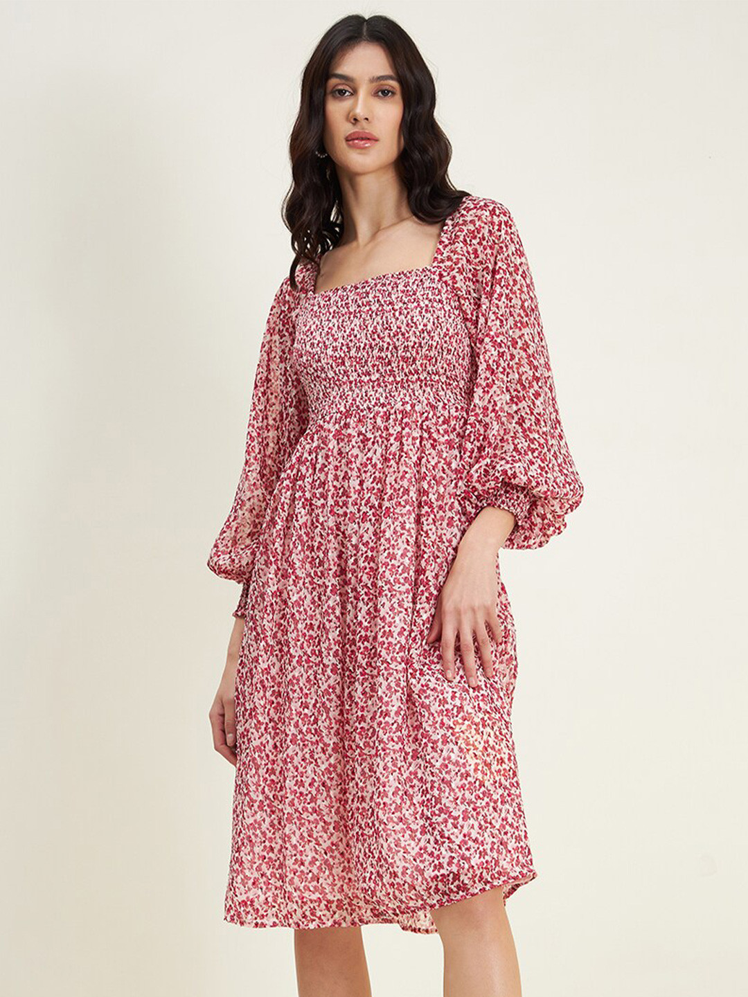 

Femella Floral Chiffon Dress, Red