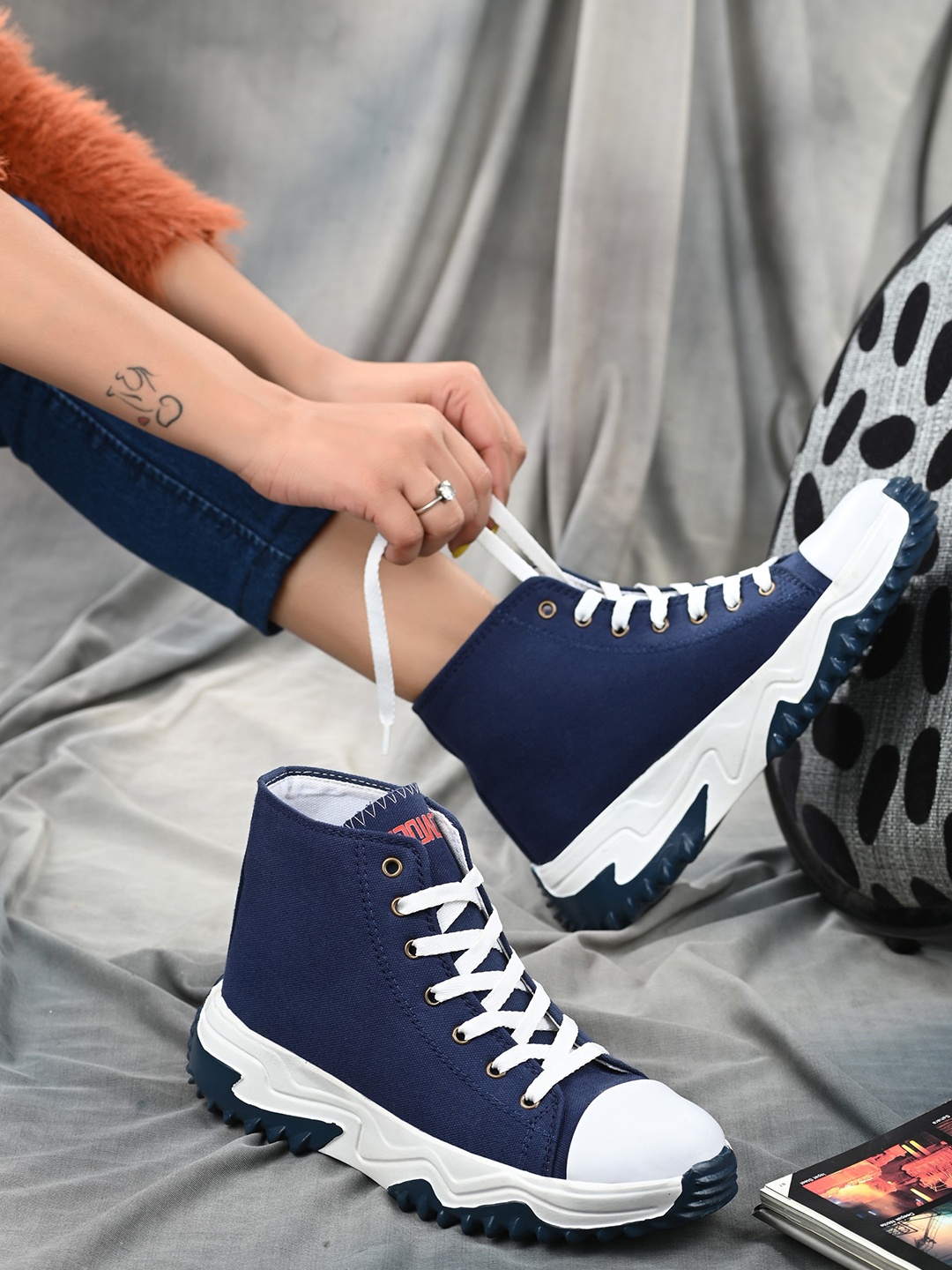 

AfroJack Women Canvas Sneakers, Navy blue