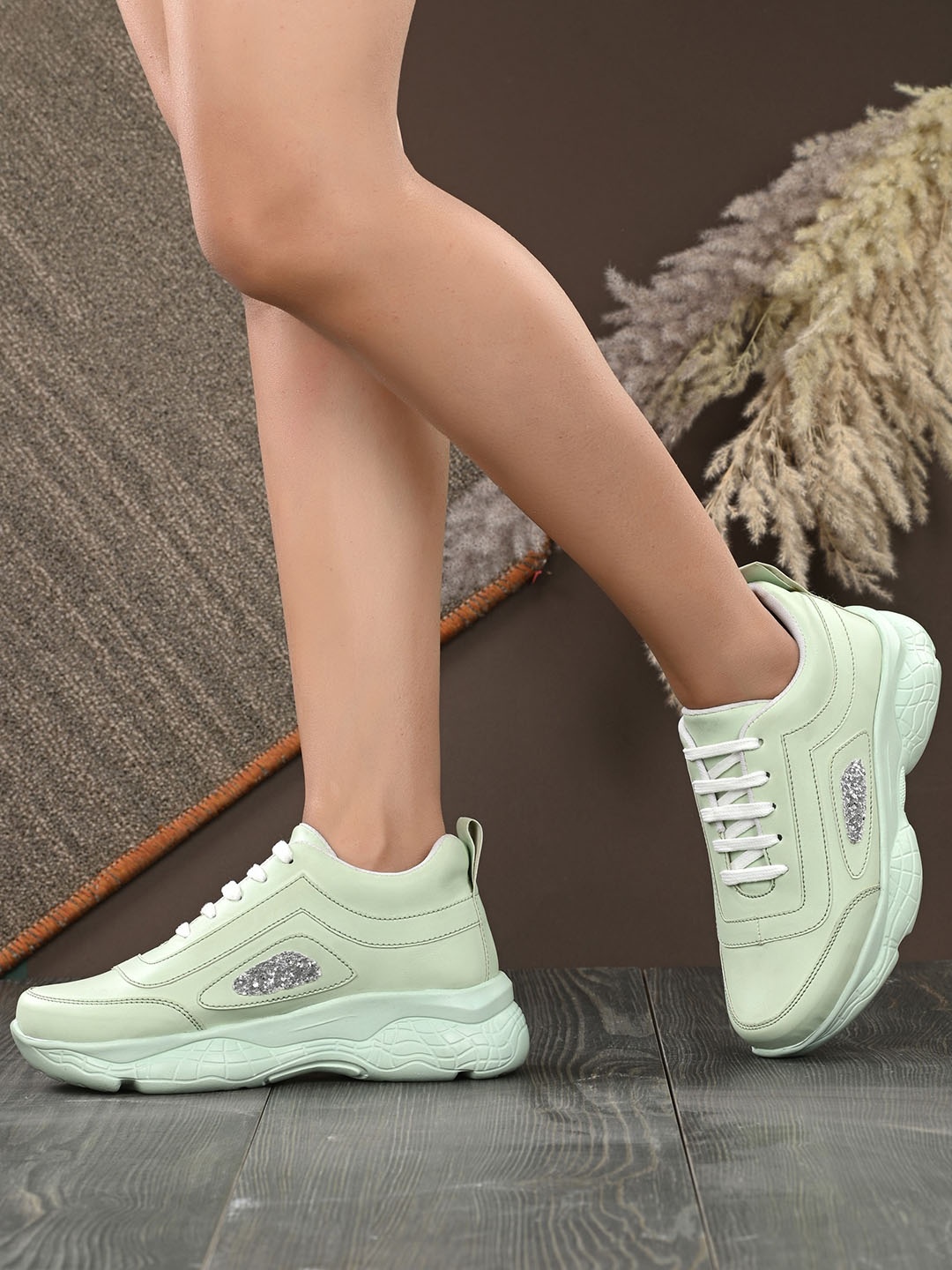 

AfroJack Women Basic Sneakers, Green