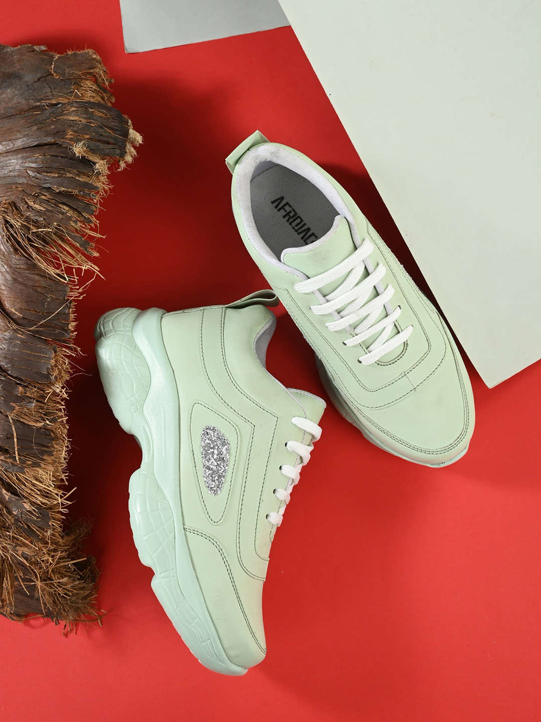 

AfroJack Women Lace-Up Sneakers, Sea green