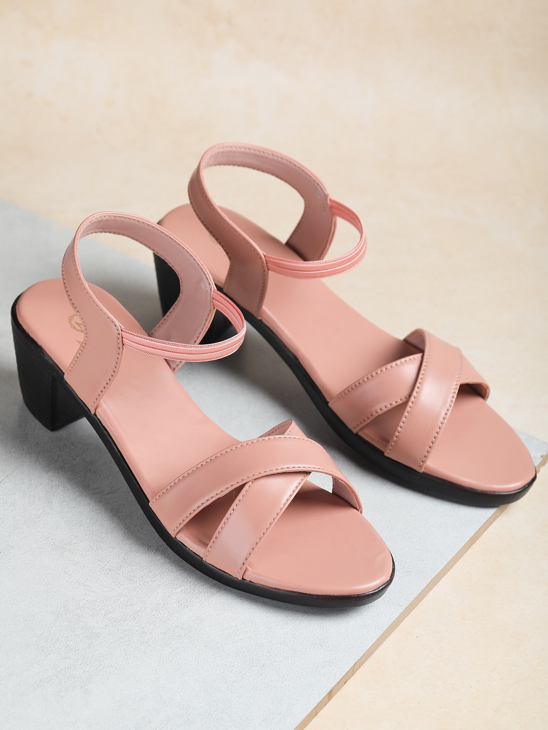 

Myra Block Ankle Loop Heels, Pink