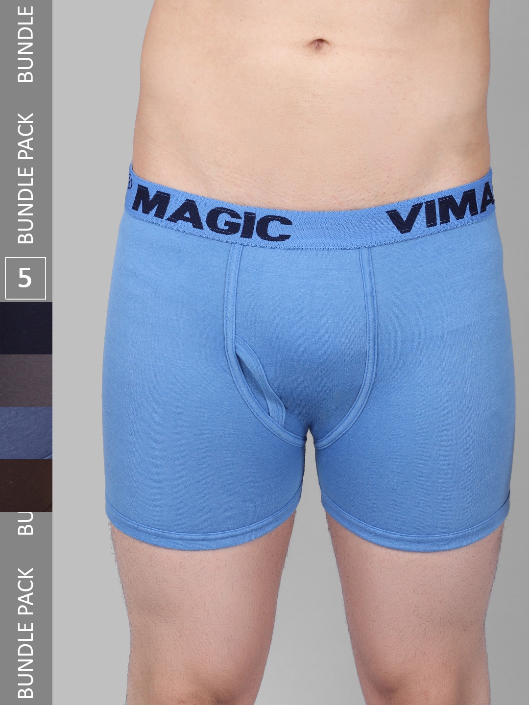 

VIMAL JONNEY Men Pack Of 5 Assorted Cotton Trunks