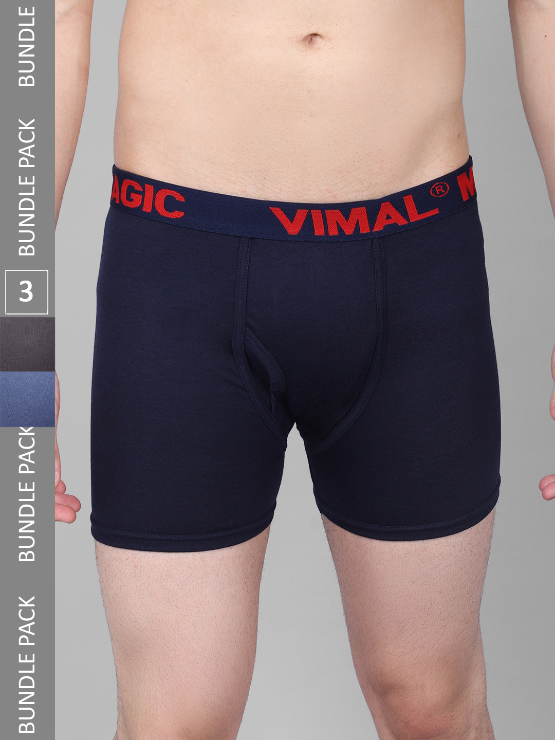 

VIMAL JONNEY Men Pack Of 3 Assorted Cotton Trunk