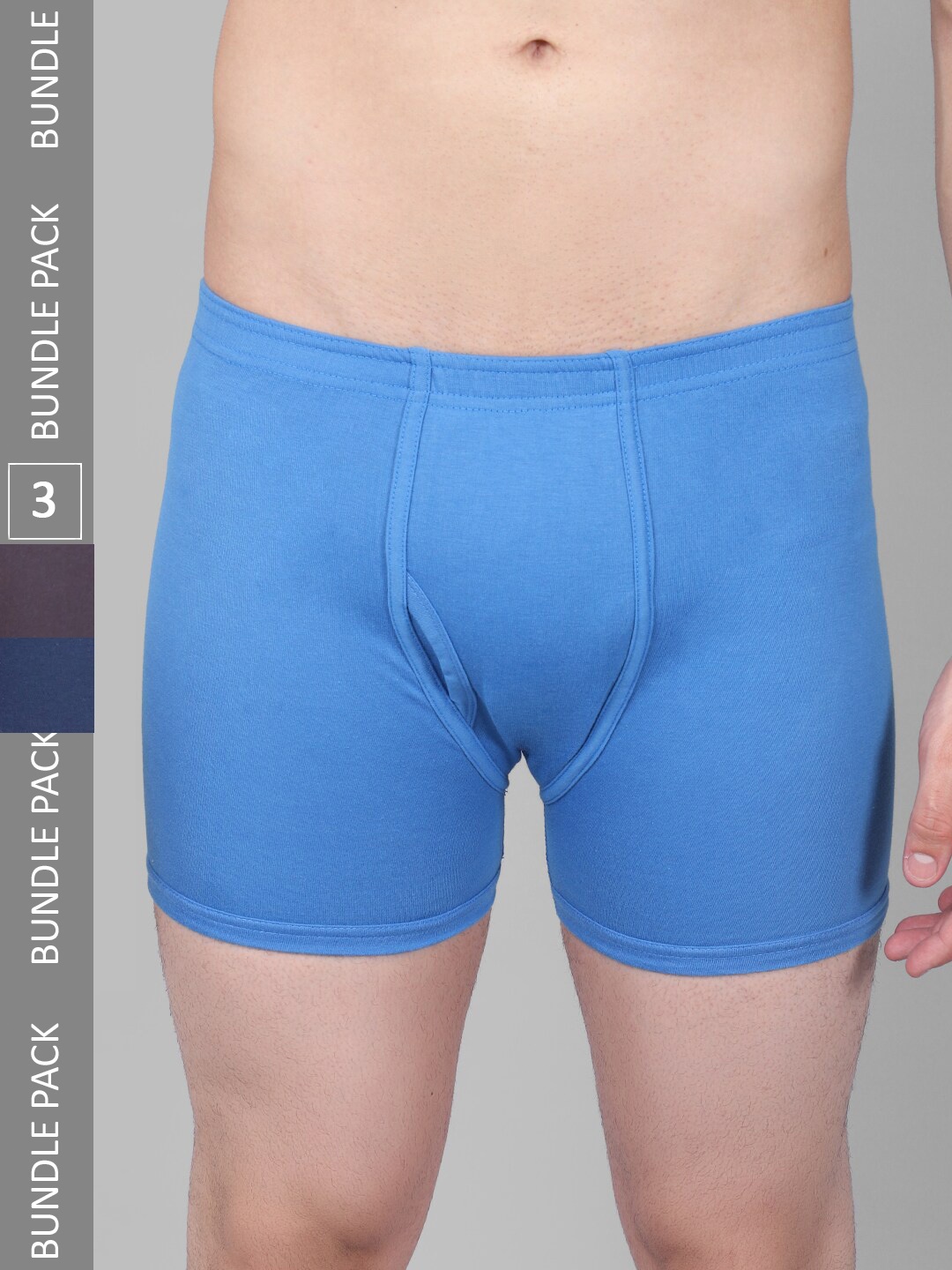 

VIMAL JONNEY Men Pack Of 3 Assorted Cotton Trunks