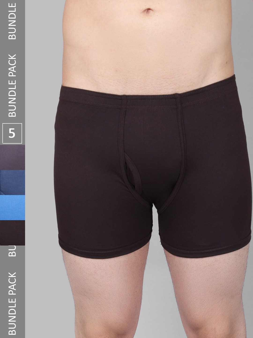 

VIMAL JONNEY Men Pack Of 5 Assorted Cotton Trunks