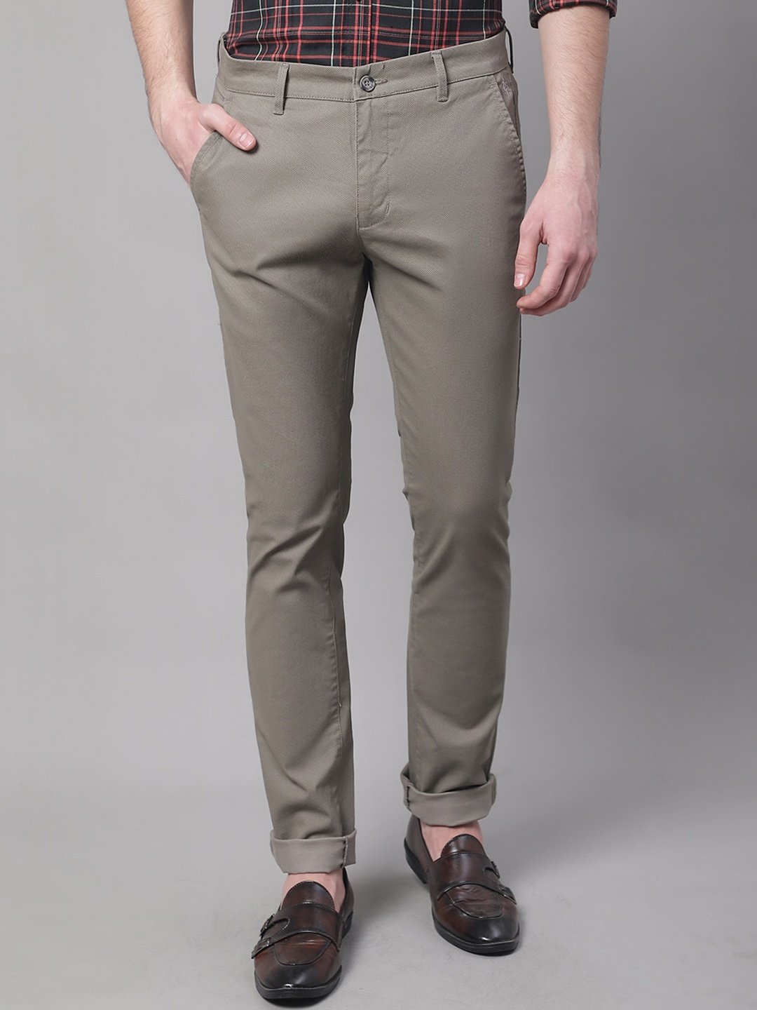 

Cantabil Men Chinos Trousers, Olive