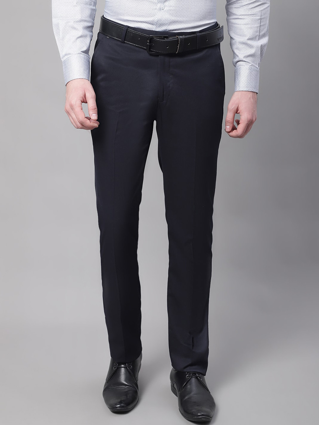 

Cantabil Men Formal Trousers, Navy blue