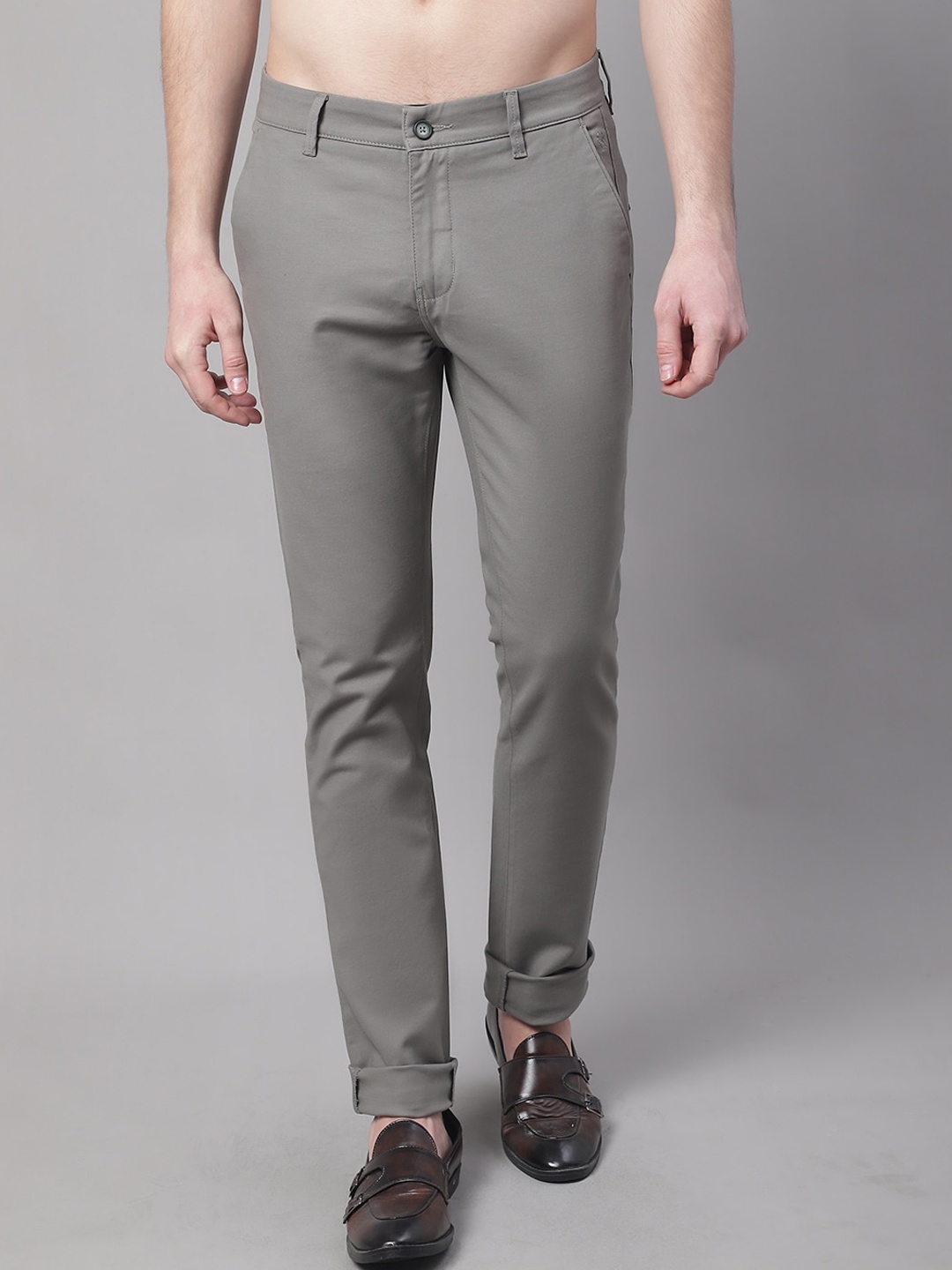 

Cantabil Men Chinos Trousers, Olive