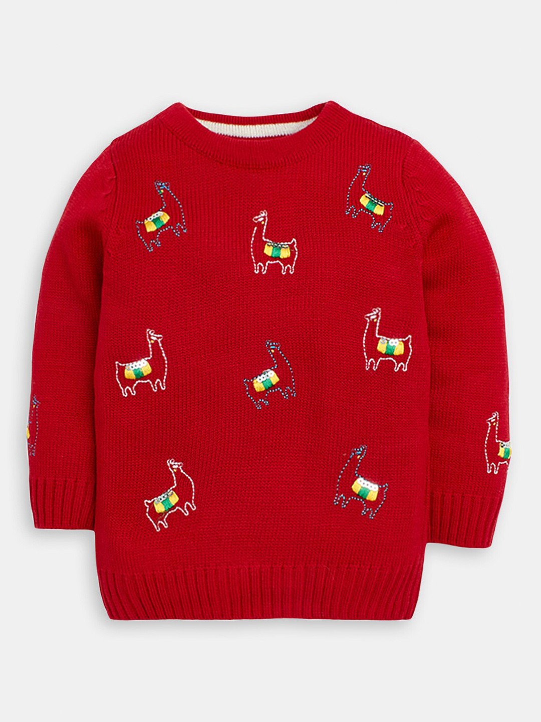 

Hopscotch Girls Embroidered Acrylic Pullover Sweater, Red