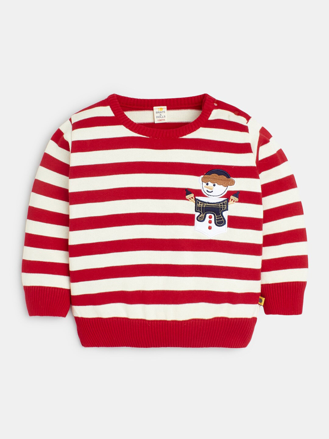 

Hopscotch Girls Striped Sweatshirt, Red