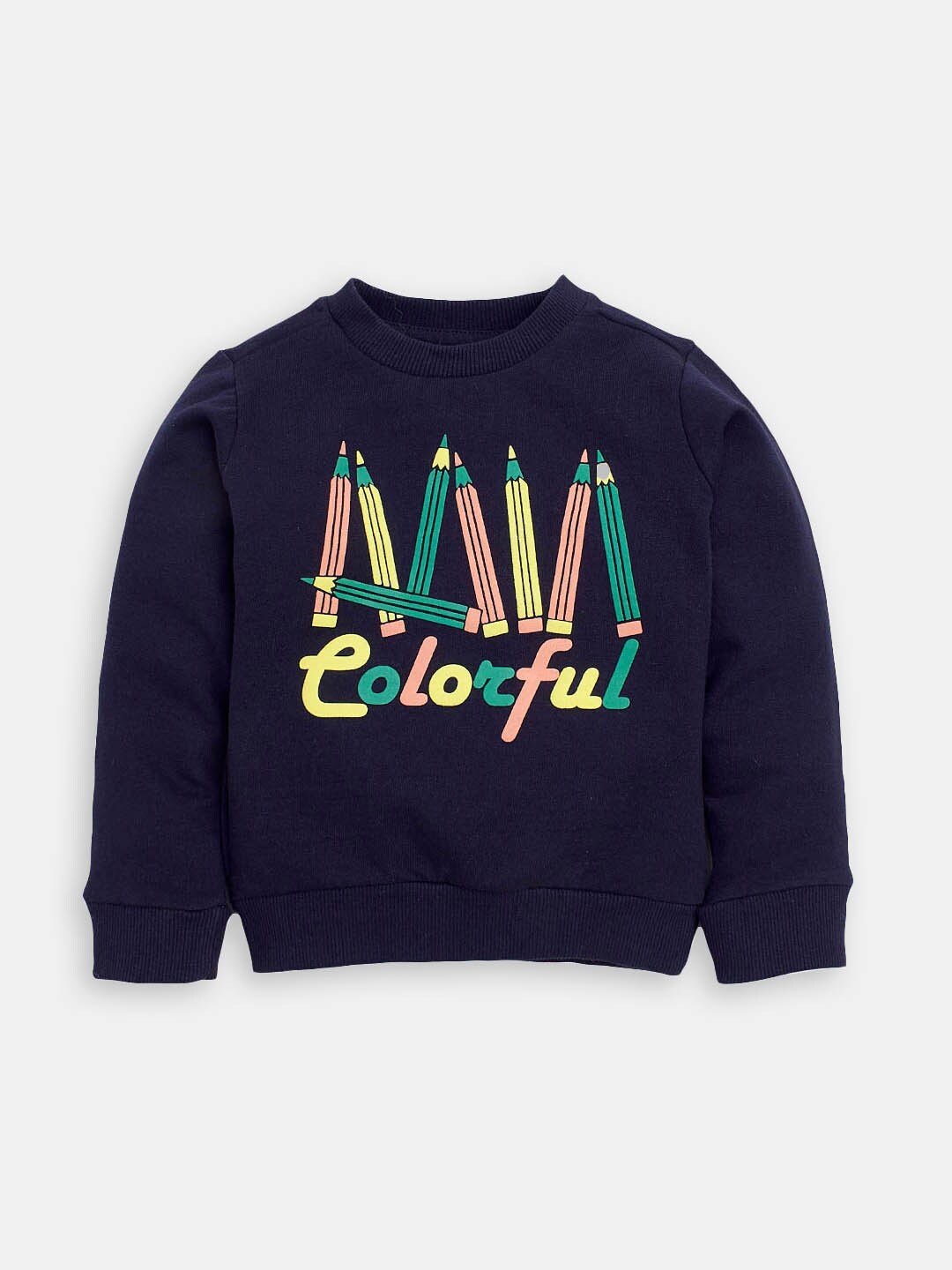 

Hopscotch Boys Typography Printed Cotton Sweatshirt, Navy blue