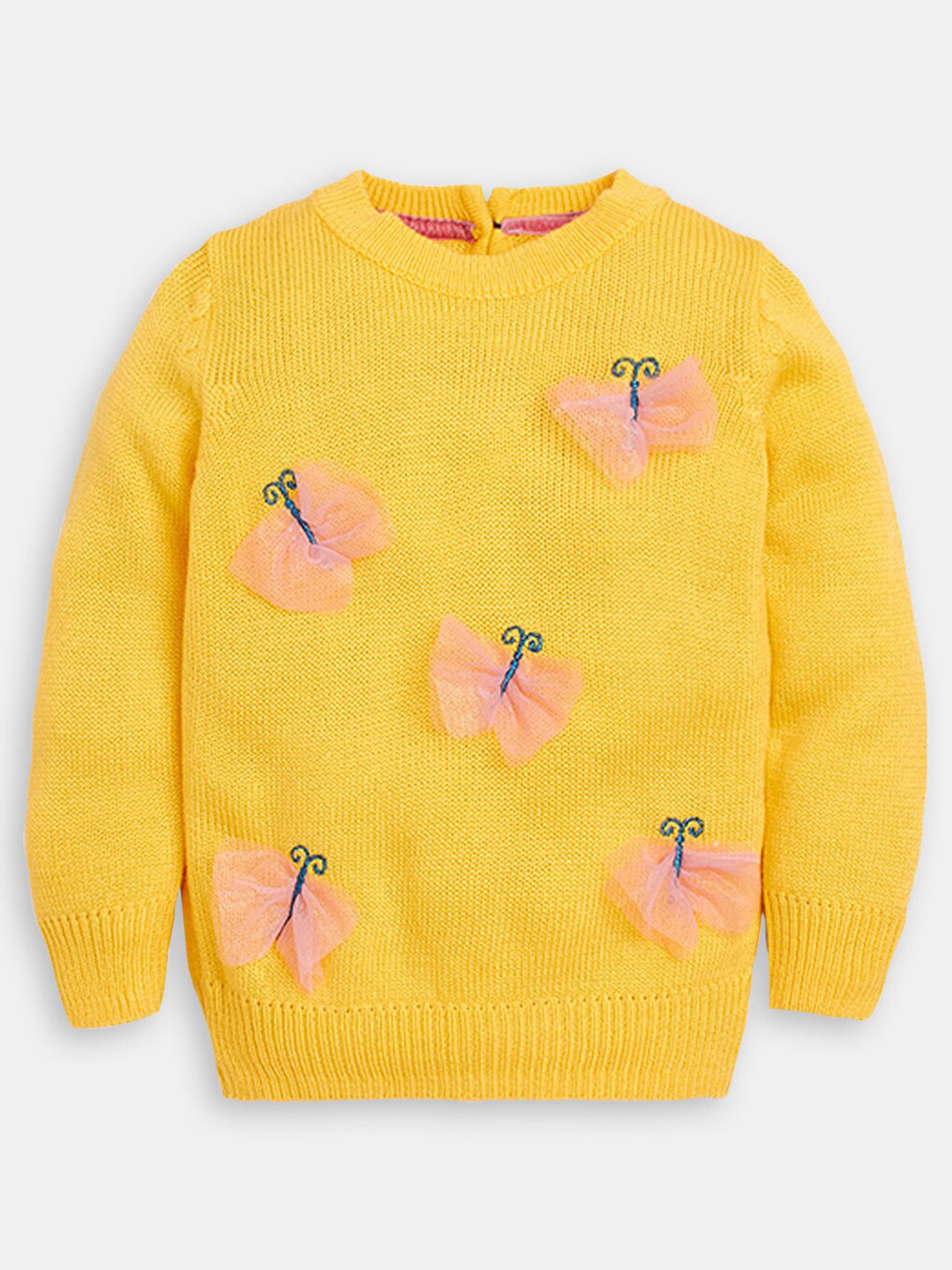 

Hopscotch Girls Acrylic Embroidered Pullover, Yellow