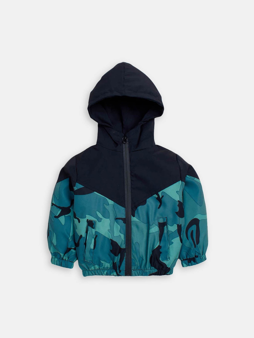 

Hopscotch Boys Hooded Neck Jacket, Blue