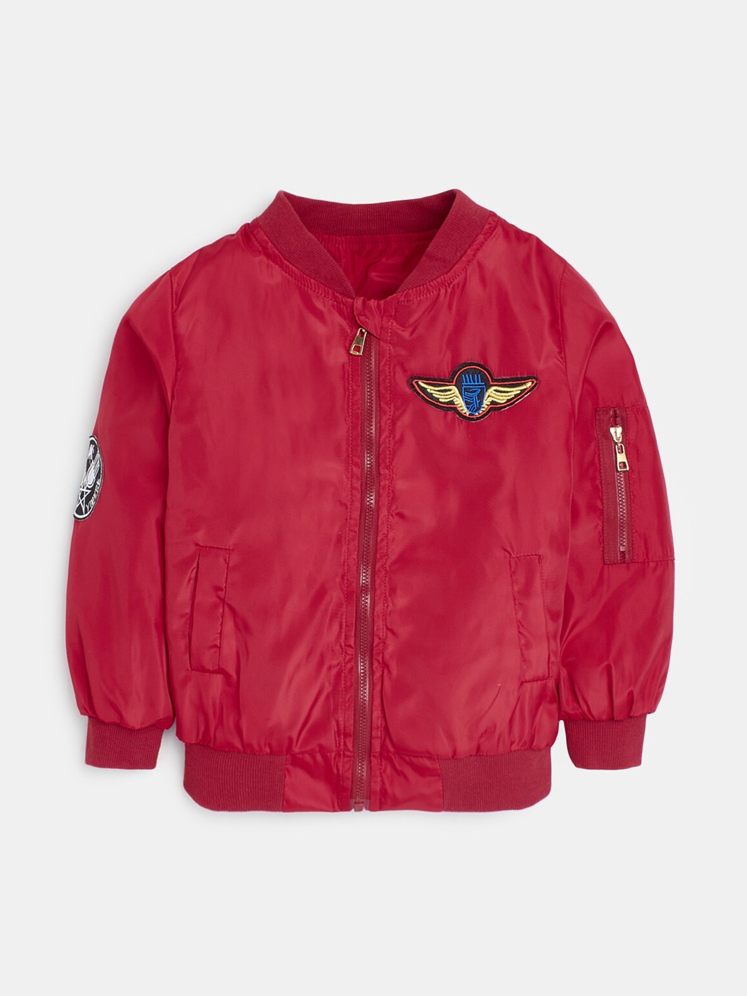

Hopscotch Boys Bomber with Embroidered Jacket, Red