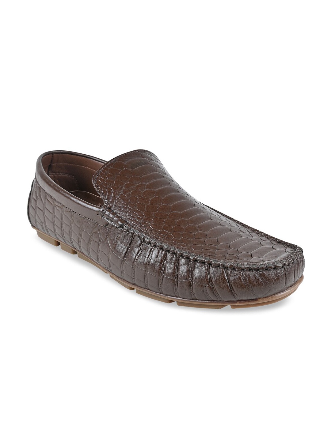 

Regal Men Textured Leather Loafers, Brown