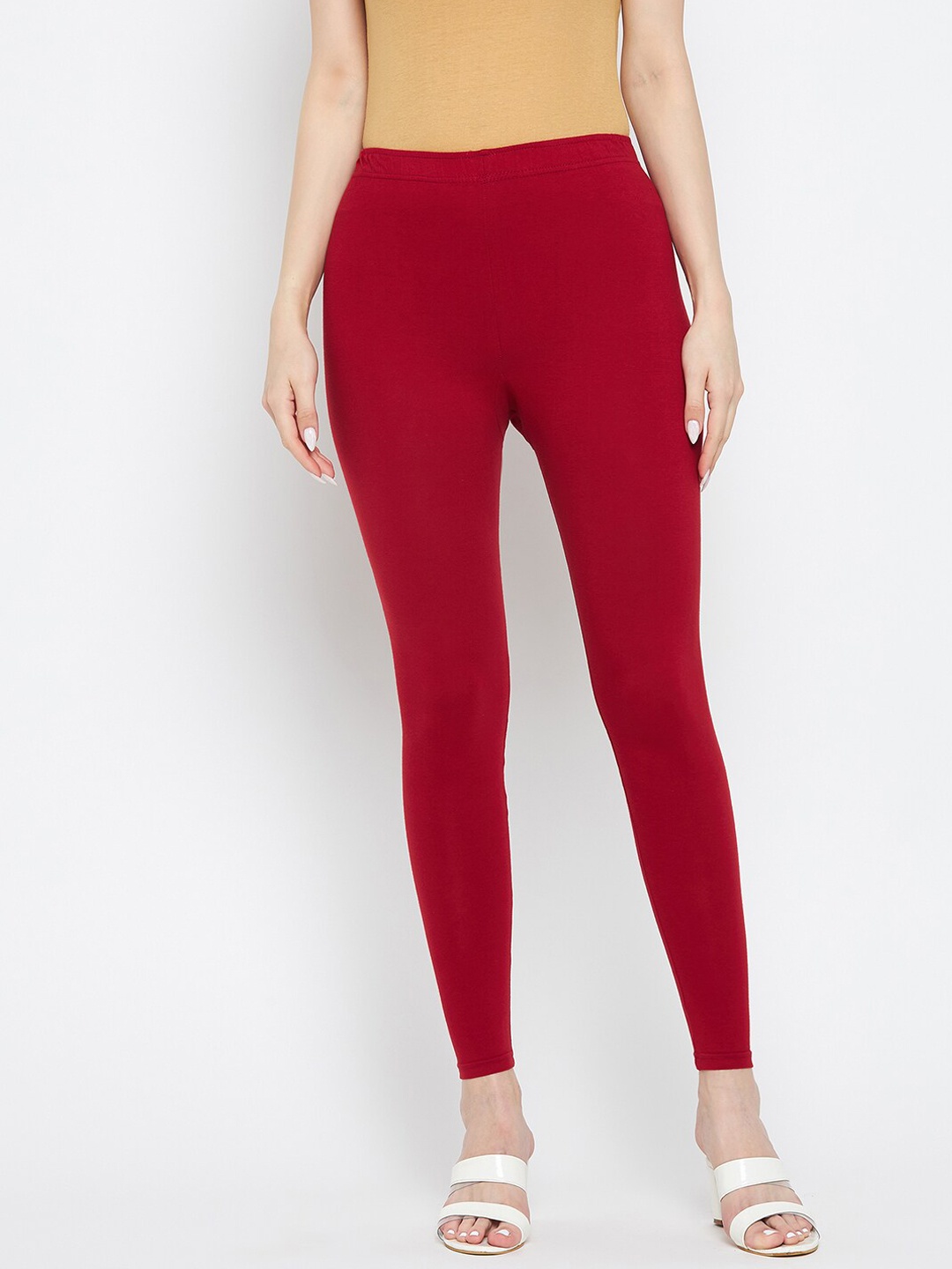 

Clora Creation Women Cotton Ankle-Length Leggings, Maroon