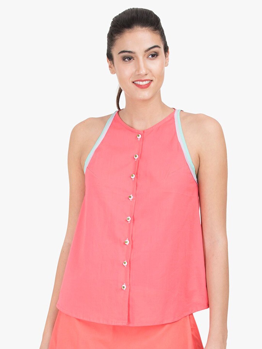 

GRASS by Gitika Goyal Shirt Style Top, Pink