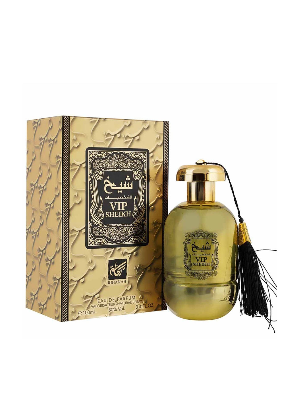 

RIHANAH Men VIP Sheikh Imported Long Lasting Eau De Parfum - 100 ml, Gold