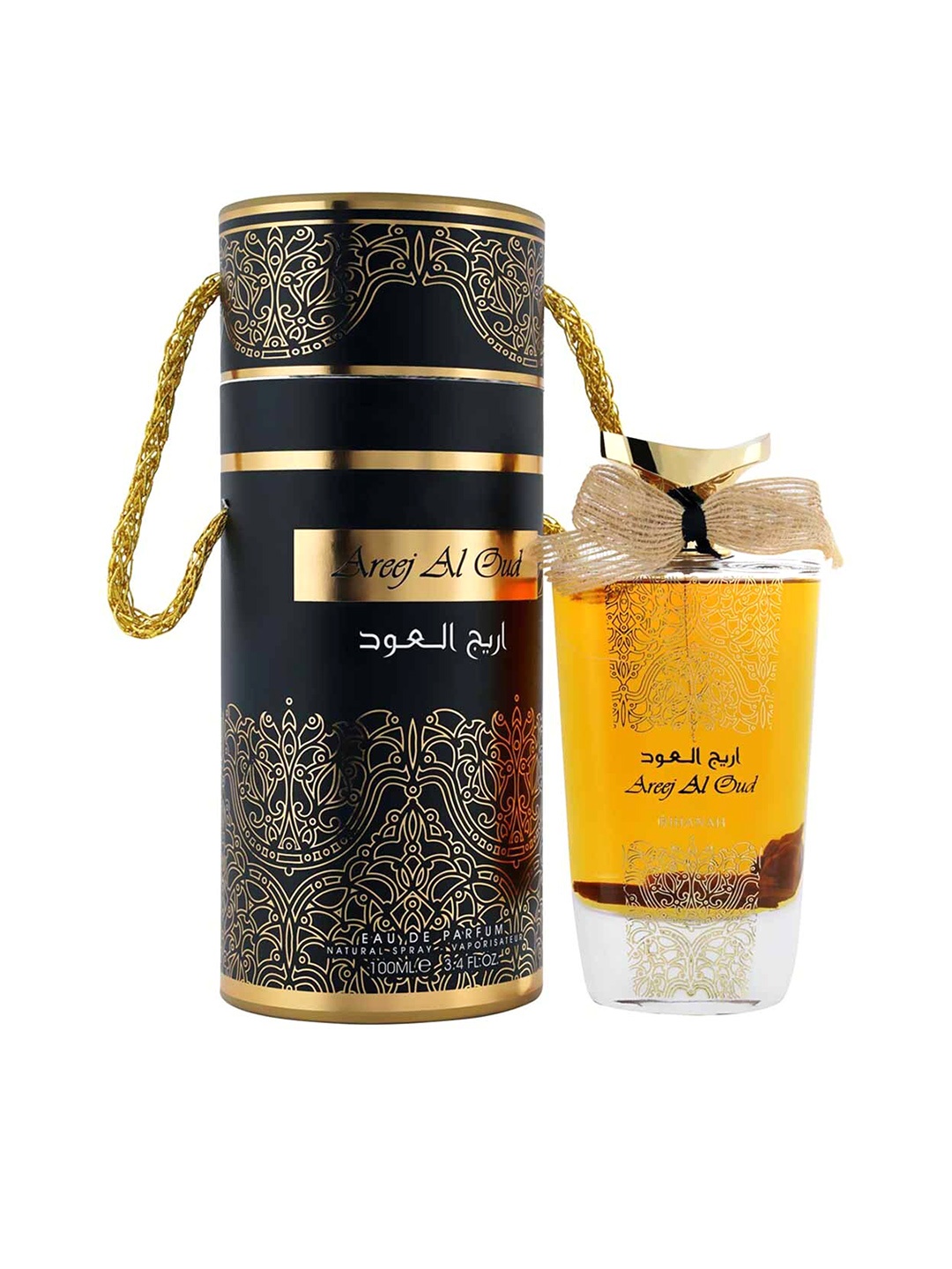 

RIHANAH Men Areej Al Oud Imported Eau de Parfum - 100 ml, Gold