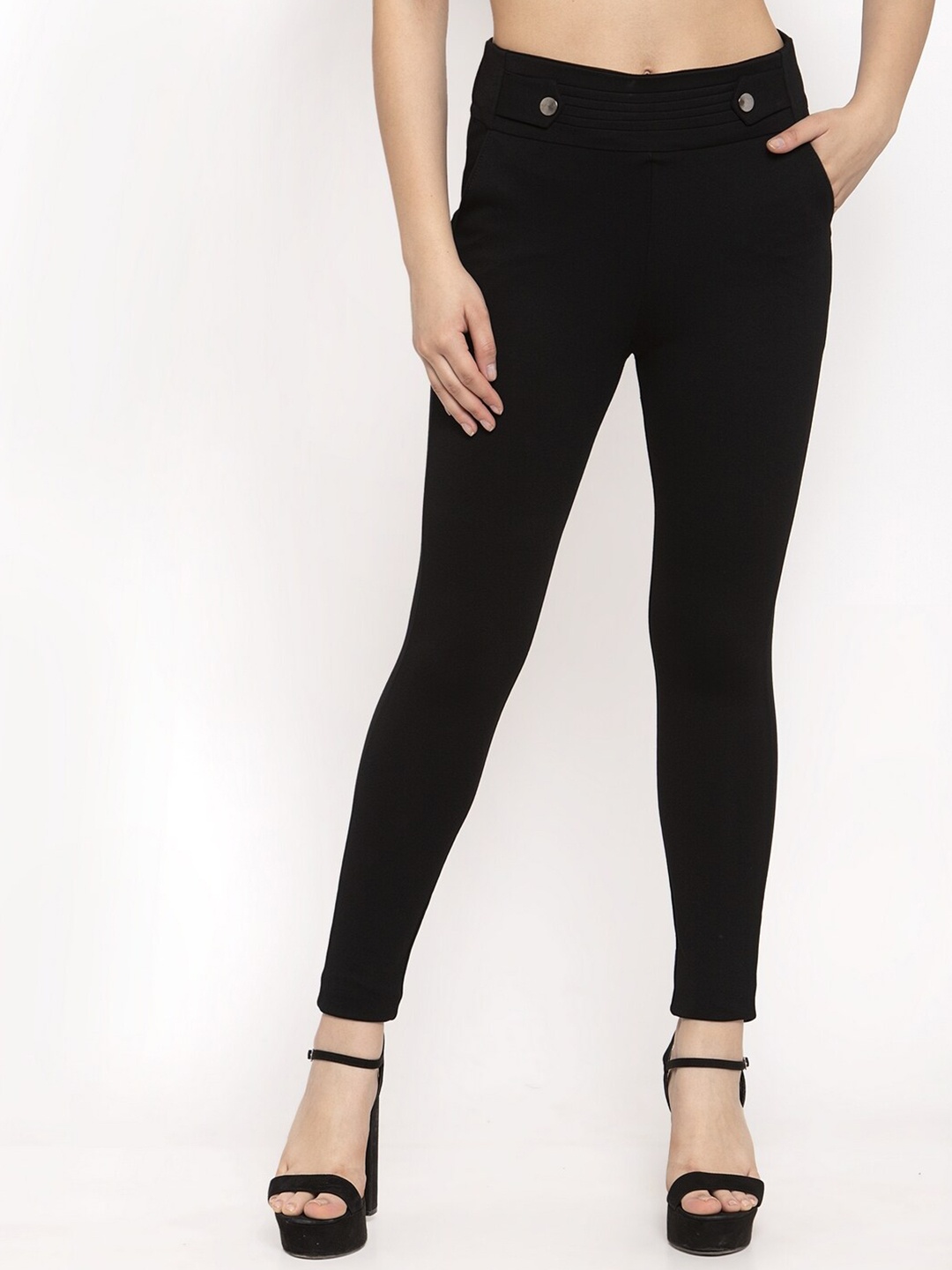 

Clora Creation Women Solid Jeggings, Black