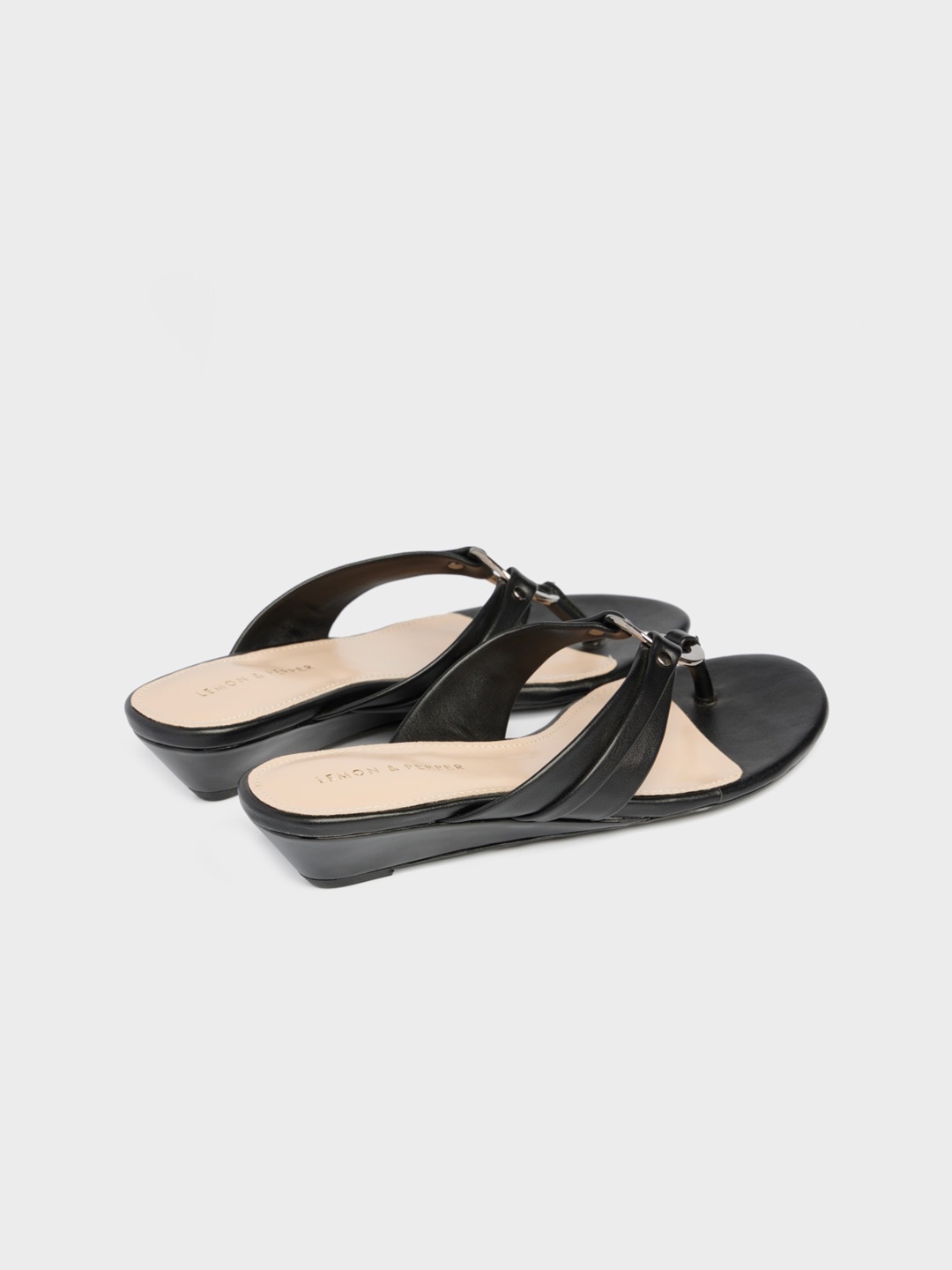 

LEMON & PEPPER Embellished Wedge Heels, Black