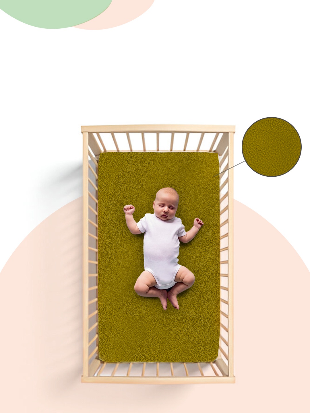 

OyO Baby Gold Waterproof & Baby Dry Sheet Polycotton Mattress Protector, Olive