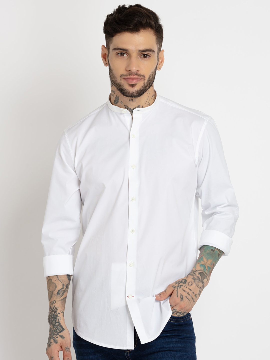 

Status Quo Men Slim Fit Casual Shirt, White