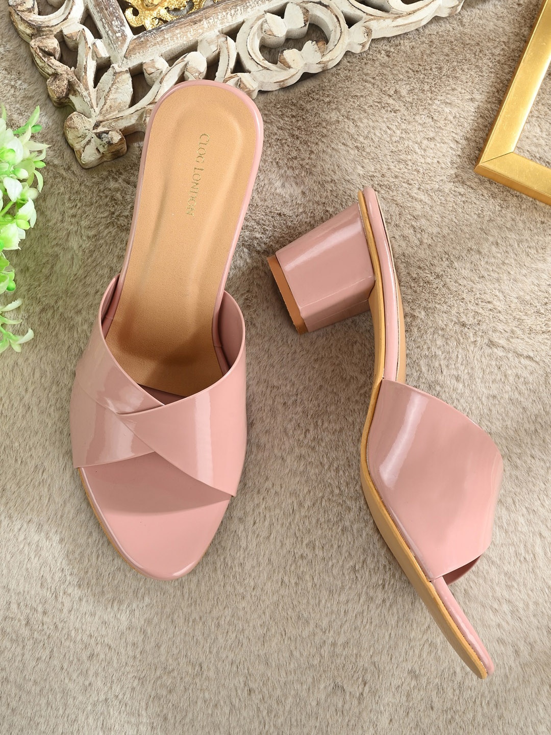 

CLOG LONDON Solid Block Heels, Pink