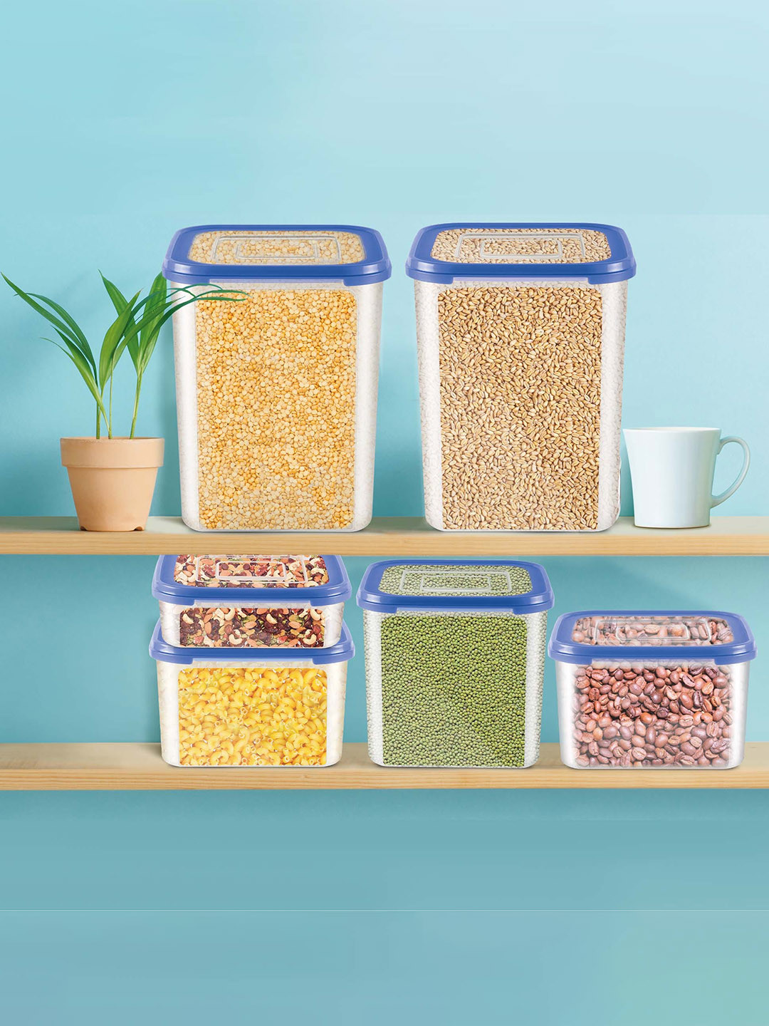 

Milton Stacko 360 4 Pieces Blue Combo 9-6 Storage Containers 2 Pcs x 1.26 L 2 Pcs x 5.75 L