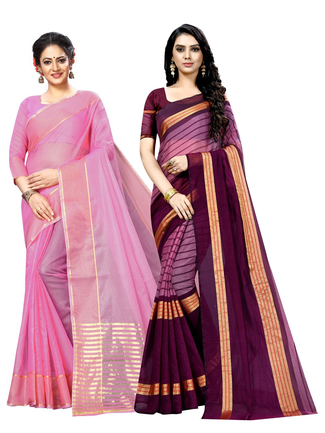 

Florence Pink & Burgundy Zari Ilkal Saree