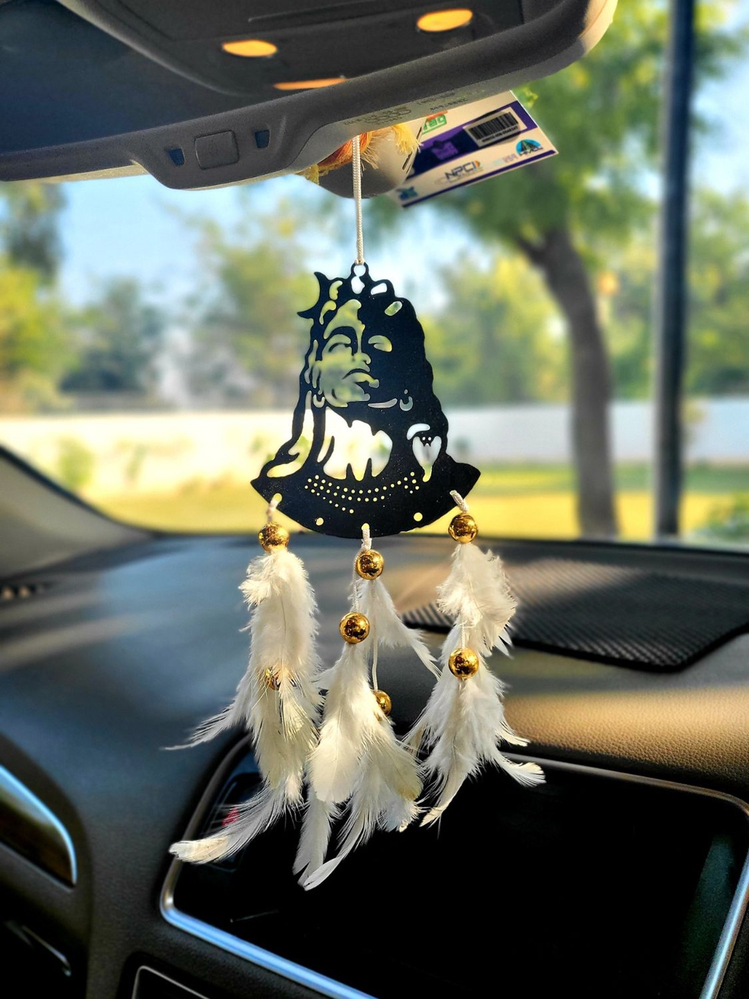 

BS AMOR Shivji Car Hanging Dream Catcher, White