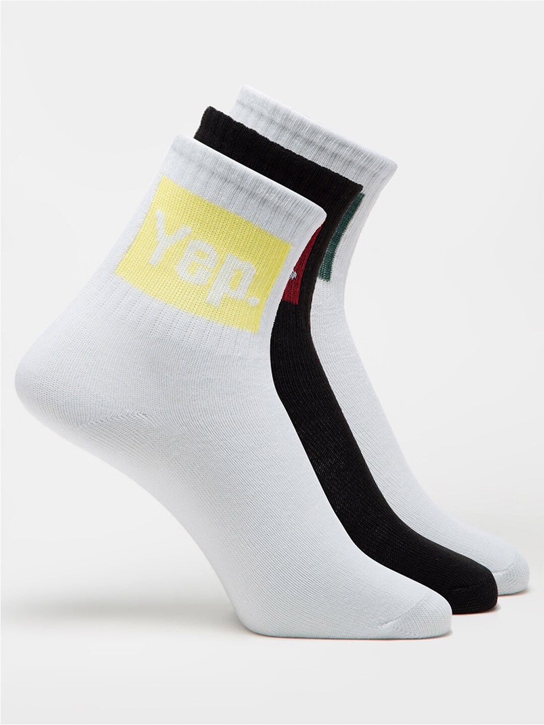 

J Style Women Pack Of 3 Assorted Patterned Ankle-Length Socks