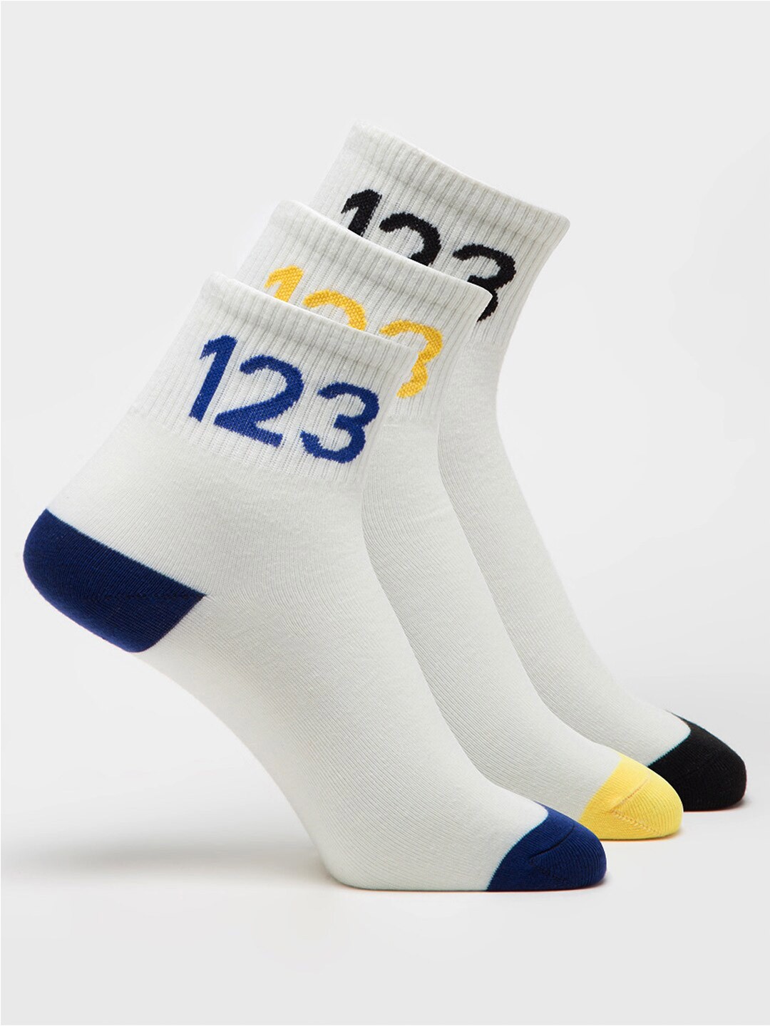 

J Style Women Pack Of 3 Assorted Ankle-Length Socks