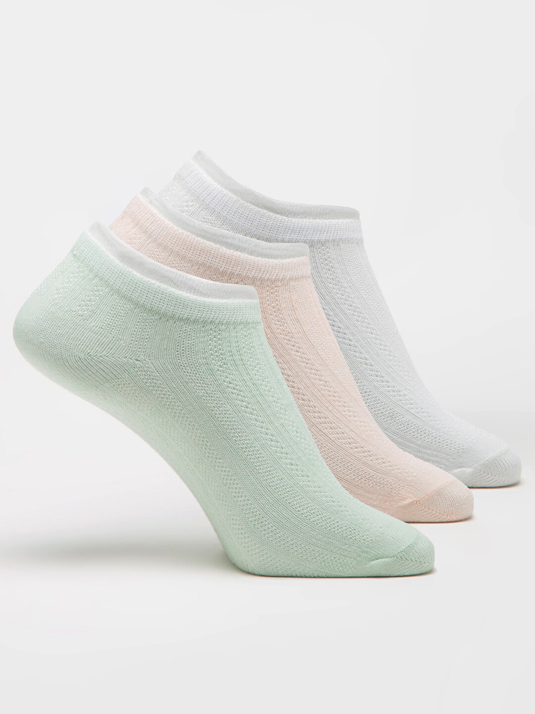 

J Style Women Pack Of 3 Assorted Ankle-Length Socks