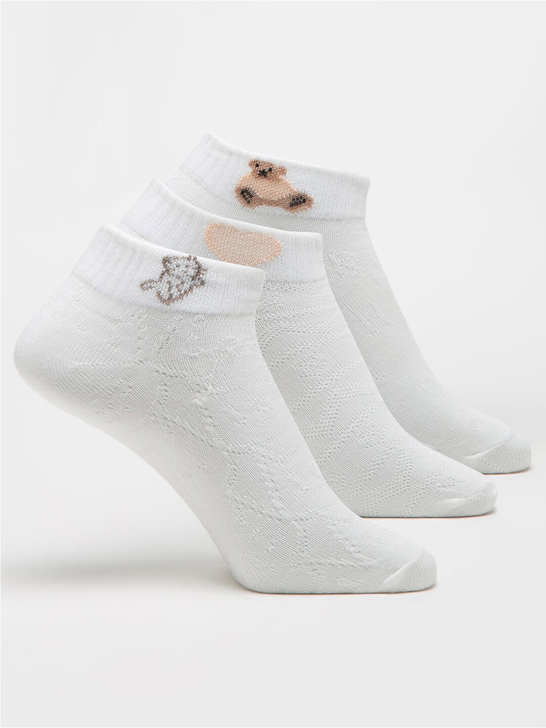 

J Style Women Pack Of 3 Assorted Ankle-Length Socks, Multi