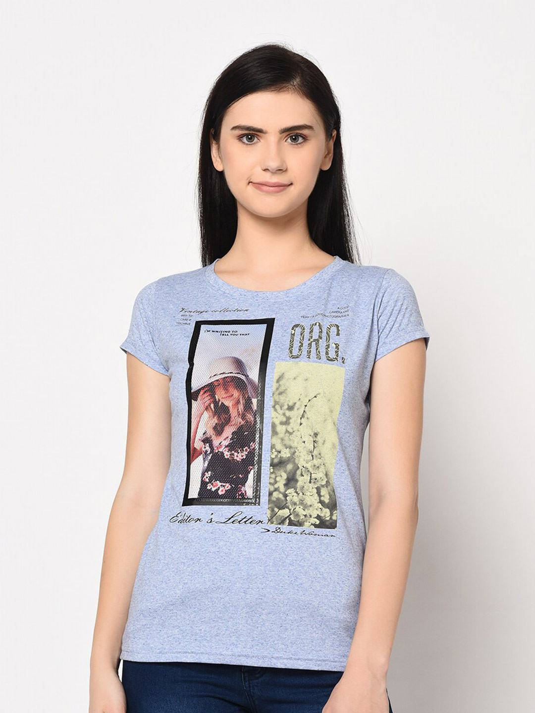 

Duke Graphic Printed Cotton Top, Blue