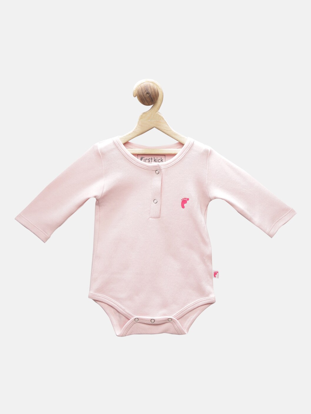 

First Kick Infants Pure Cotton Bodysuit, Pink