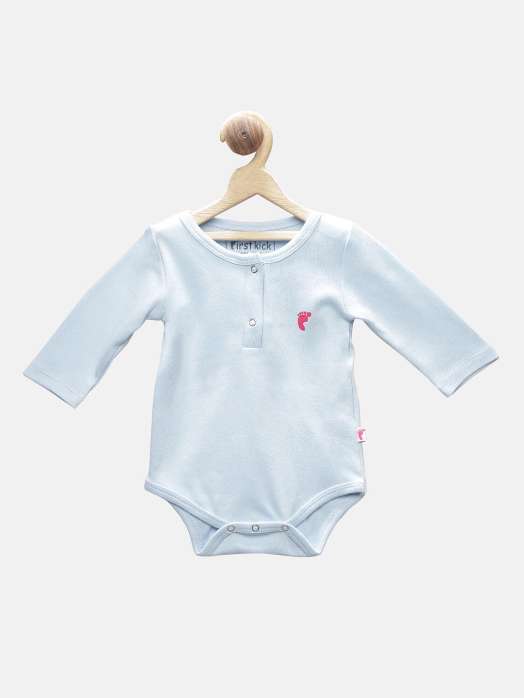 

First Kick Infant Cotton Long Sleeve Bodysuit, Blue