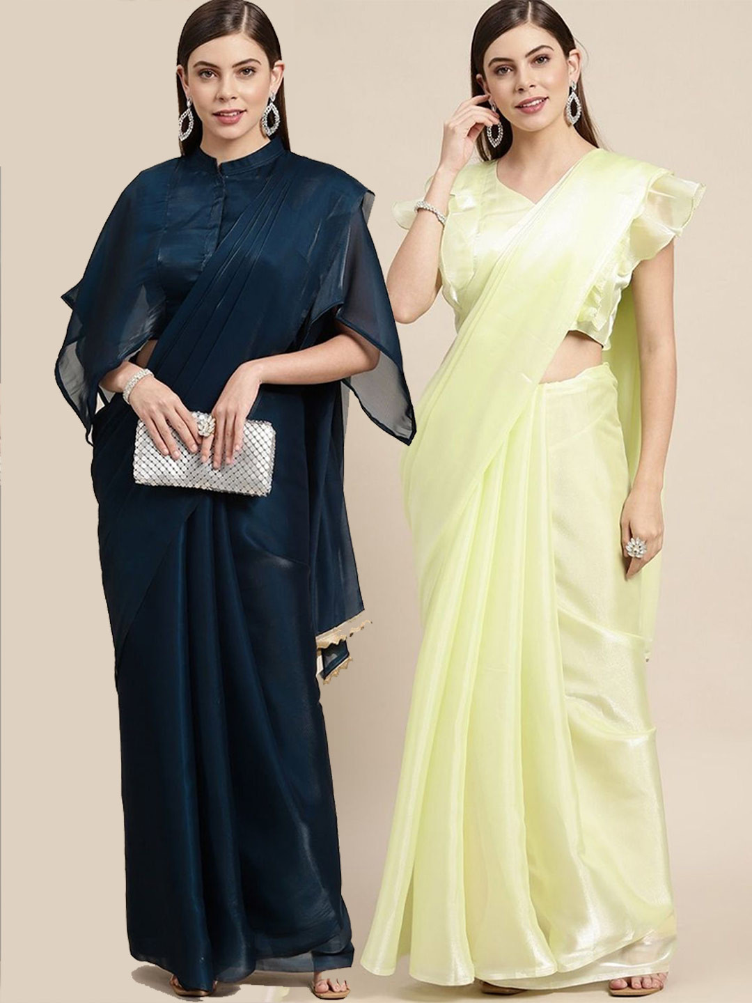 

AVANSHEE Pack of 2 Silk Blend Saree, Yellow
