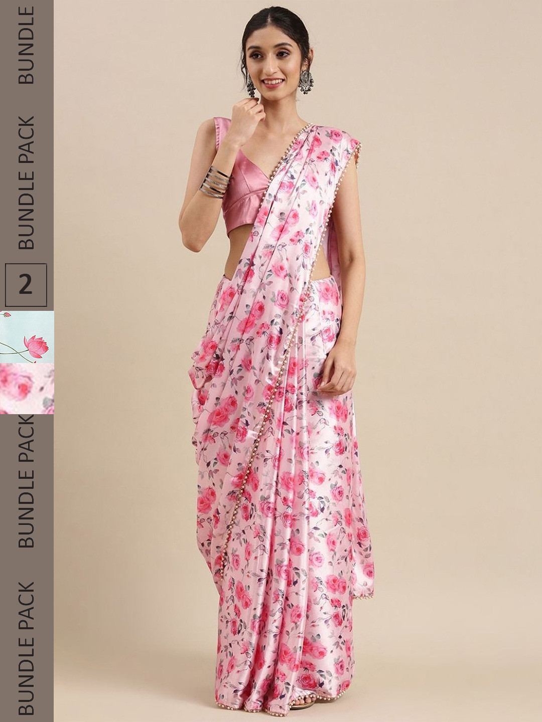 

AVANSHEE Floral Silk Blend Saree, Blue