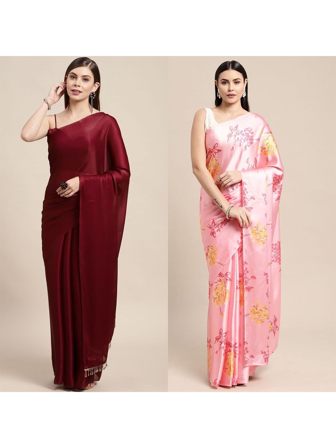 

AVANSHEE Pack of 2 Saree, Pink