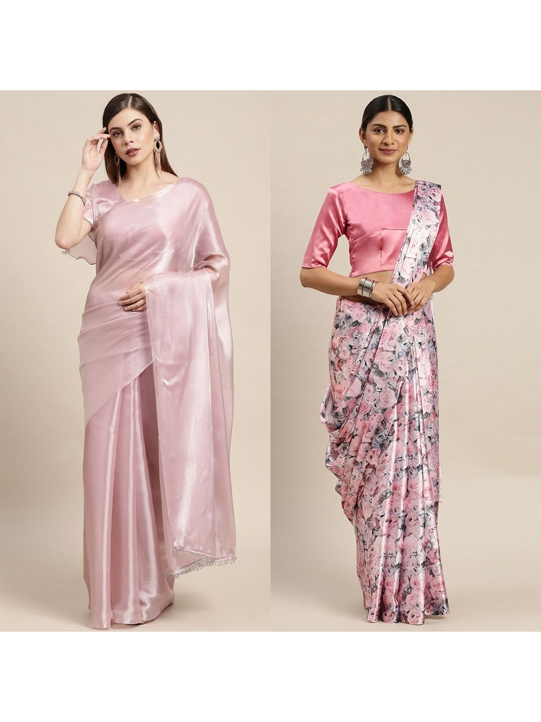 

AVANSHEE Floral Printed Saree, Mauve